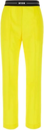 Msgm Slim-fit broek - Dames - Slim Fit Broeken - Geel - XL - Wol - Broeken