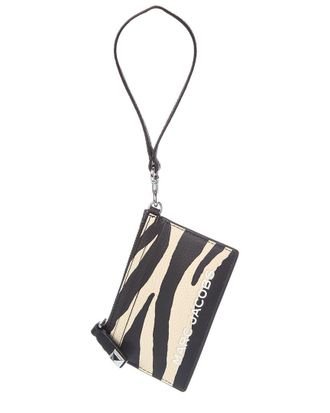 Marc Jacobs Zebra Bold Slg Top Zip Leather Wristlet