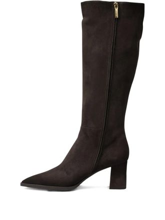 Santoni 65mm block-heel suede boots - Brown