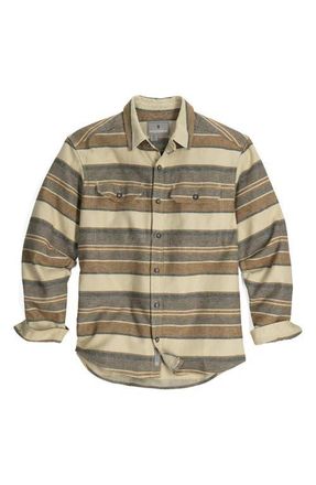 Royal Robbins Clouds Rest Hemp Blend Button-Up Shirt in Bistre Pacific Crest Stripe at Nordstrom, Size Xx-Large
