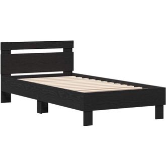 vidaXL Marco De Cama Roble Negro 90 X 190 Cm Madera Contrachapada Vidaxl