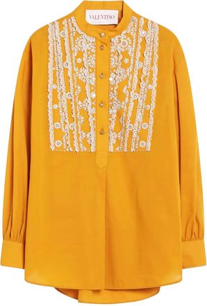 Valentino Garavani Camicia con decorazione in pizzo - Giallo