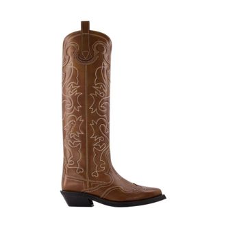 Ganni Botas camperas bordadas - Shoes - Mujer - Marr&oacute;n - 38 EU