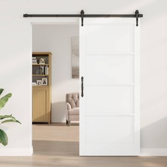Berkfield Home Interior Door ORKDAL White 93x211x4 cm Solid Wood Pine | Size: 93 x 211 x 4 cm