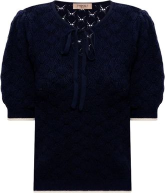 Twinset Truien & Vesten, Dames, Blauw, M, Polyester, Twin-set Truien