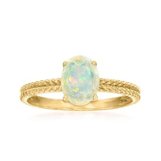 Canaria Canaria Opal Twisted Shank Ring in 10kt Yellow Gold