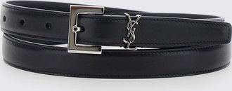 Saint Laurent Cintura Cassandre in pelle di cervo con fibbia monogram YSL