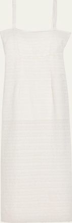 LoveShackFancy Verna Lace Stripe Midi Dress