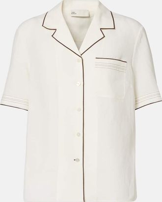 Tory Burch Camicia in misto lino a maniche corte