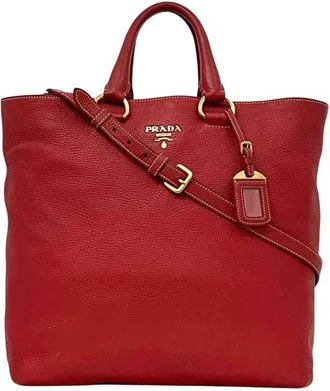 Prada Fuoco Red Color Tote Bag (Pre-Owned)