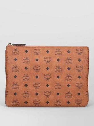 MCM clutch bag adjustable strap gold tone hardware