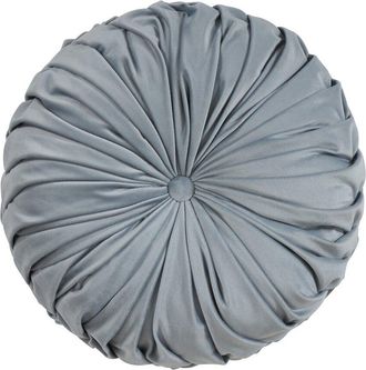 Saro Lifestyle Round Velvet Pintucked Pillow