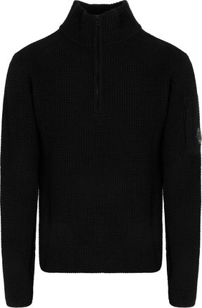 C.P. Company LAMBSWOOL QUARTER ZIP SWEATER Size: XXL, colour: BLACK