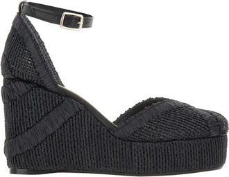 Castaner Charmie Wedge - Dames - Sleehakken - Zwart - 39 EU - Leer - Schoenen