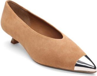 Sanctuary Manda Cap Toe Kitten Heel Pump in Acorn at Nordstrom, Size 5.5