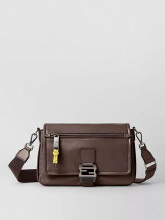 Fendi flux messenger bag leather adjustable strap