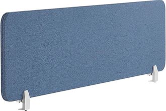 Beliani Panel Separador Azul 160 X 40 Cm Poli&eacute;ster Pet Pantalla Ac&uacute;stica Oficina Wally