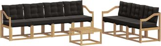 vidaXL Conjunto De Sof&aacute;s De Exterior 8 Uds. Blanco Y Negro Vidaxl