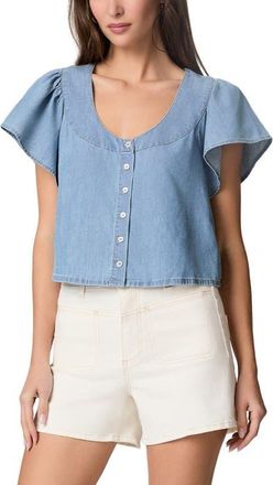 Paige Belle Chambray Button-Up Shirt in Palos Verdes at Nordstrom, Size Xx-Small