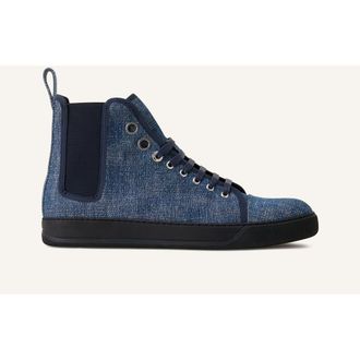 Lanvin Dbb1 High Top Denim Sneakers in Blue Denim at Nordstrom, Size 13