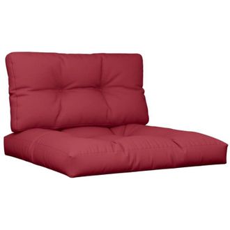 vidaXL Cuscini per Pallet 2 pz Rosso Vino in Tessuto vidaXL