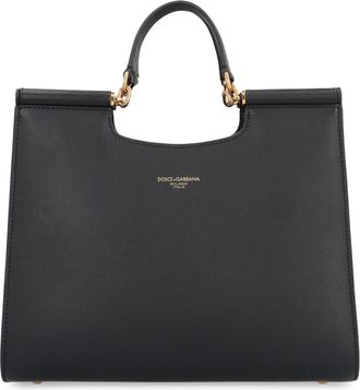 Dolce & Gabbana Womens Tote Bag Sicily Black Calf Leather