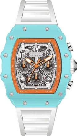 Invicta Racing 69708 Herenhorloge - Quartz Uurwerk - Acryl met Zilveren Wijzerplaat - 43 mm