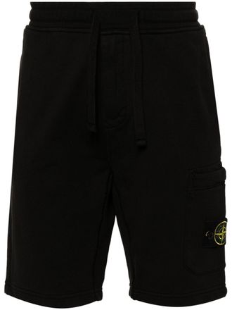 Stone Island Compass-badge cotton track shorts - Black