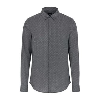A|X Armani Exchange Shirt met lange mouwen - Heren - Overhemden - Blauw - Maat: XS Katoen