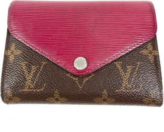 Louis Vuitton Monogram Brown Fuchsia Pink Pink Monogram Epi Leather Wallet (Tri-Fold) (Pre-Owned)