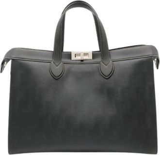 Fendi Pre-owned Peekaboo ISee U Leren Tote Bag - Dames - Vintage Shopper - Zwart - ONE Size - Leer - Vintage