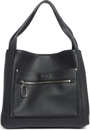 DKNY Nala Faux Leather Hobo Bag in Black/Silver at Nordstrom Rack