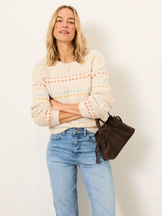 Fat Face FatFace Isla Ivory Pattern Jumper