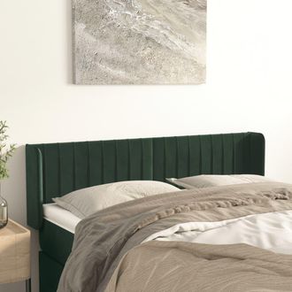 vidaXL Cabecero De Terciopelo Verde Oscuro 147x16x78/88 Cm Vidaxl