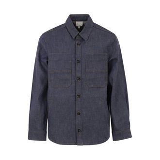 A.P.C. Casual Shirts, male, Blue, Size: XL Veste Noah