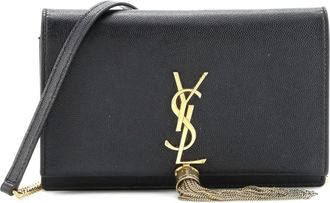 Saint Laurent Classic Monogram Tassel Grainy Leather Small crossbody bag - Zwart
