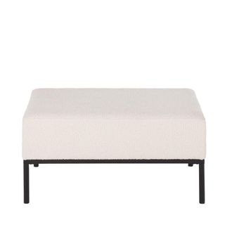 Maisons du monde Banco de tela blanca y metal negro