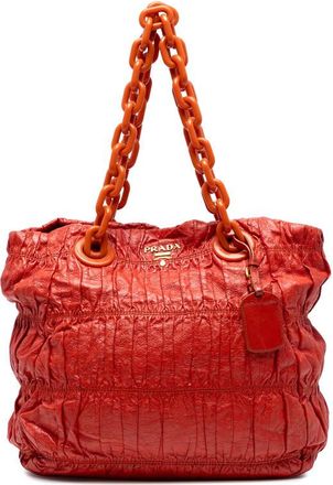 Prada Pre-owned Prada Vernice Gaufre Chain Tote Ladies SCY0ITLK7EXUBT4K