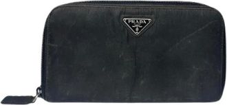 Prada Pre-owned Vintage Wallet - Dames - Vintage Accessoires - Zwart - ONE Size - Polyester - Vintage