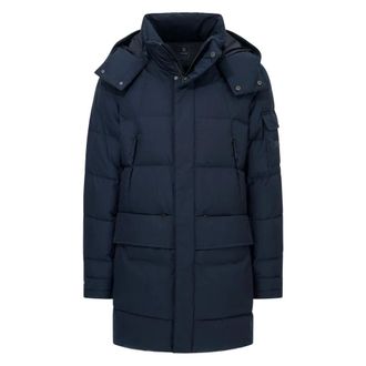 Boggi Milano Jassen, Heren, Blauw, L, Nylon, B Tech Technische Parka met ganzendons