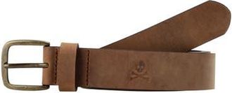 Scalpers Gold Buckle Leather Belt in Camel at Nordstrom, Size X-Small/small