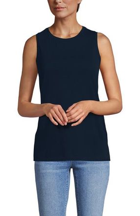 Lands End Supima Cotton Tank Top in Radiant Navy at Nordstrom, Size Small P