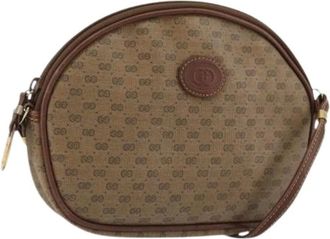 Gucci Pre-owned Cross Body Bags, female, Beige, Size: ONE SIZE Pre-owned Vintage Small GG Canvas Shoulder Bag