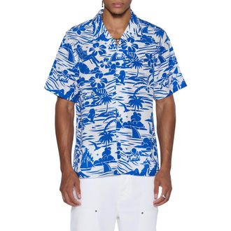 Ksubi Lagoon Print Camp Shirt in Blue at Nordstrom Rack, Size X-Small