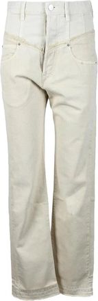 Isabel Marant Straight-Leg Mid-Rise Beige Jeans