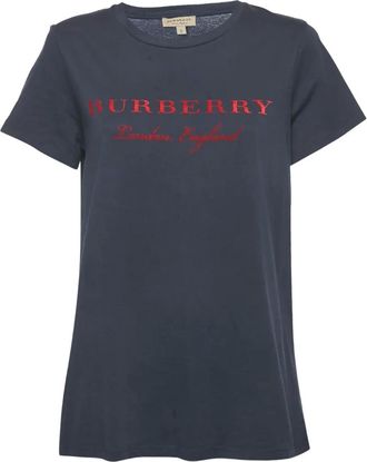 Burberry T-shirt con logo - Blu