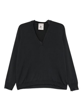 Semicouture Leya V-neck sweater - women - Virgin Wool/Acetate/Viscose - S - Grey