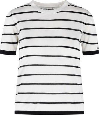 Max Mara T-Shirt Favetta aus Kaschmir und cremefarbener Seide