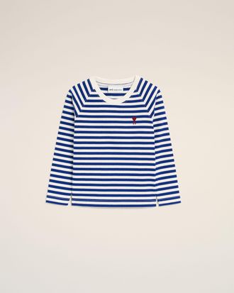 Ami Blue and white mariniere cotton t-shirt with Ami de Coeur Blue - 10 ans - Unisex