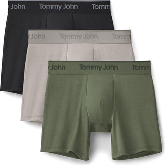 Tommy John 3-Pack Second Skin 6-Inch Stretch Modal Boxer Briefs in Blkbty/dv/flc at Nordstrom, Size X-Large